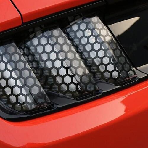 6pcs Honeycomb car Sticker Car-styling Tail Light Decal 3D Lamp Protector Rear Decoration for Ford Mustang 2015 2016 2017