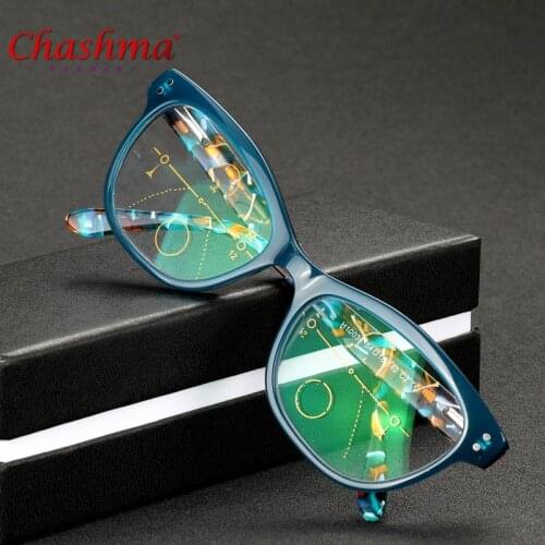 Acetate Vintage Designer Brand Alloy Multi-Focal Progressive Commercial Reading Glasses Men Diopter glasses Presbyopic Eyeglasse