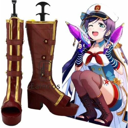 Anime LoveLive! Nozomi Tojo Navy Sailor Boots Cosplay Halloween Party Shoes Custom Made