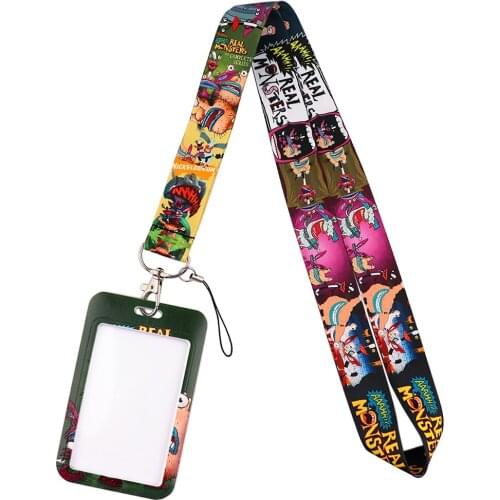 DZ2485 Retro 90s Monster Neck Strap Lanyards for Key chain Badge Holder ID Card Pass Hang Rope Lariat Lanyard Keyring Accessorie