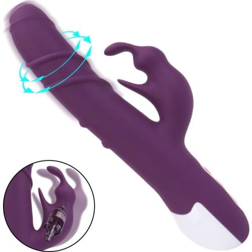 G Spot Dildo Vibrator Vaginal Clitoral Stimulator Dual Motor Female Masturbator Rotating Rabbit Vibrator Wand Sex Toys for Women