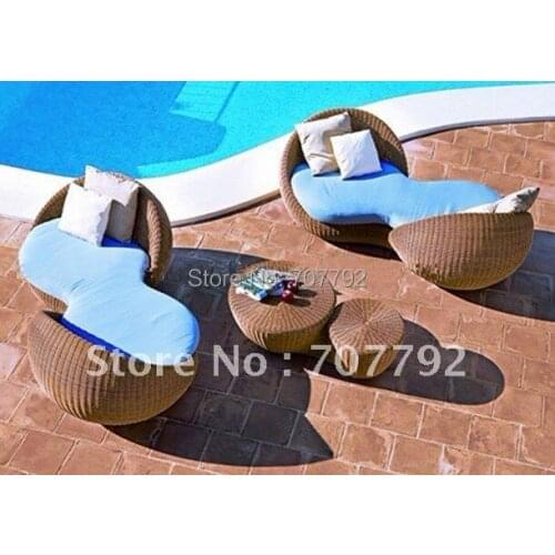Hot sale SG-12030C Elegant black rattan deck chair furniture