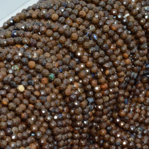 Natural Simple Quality Boulder Opal Faceted Round Beads 3mm, From Australia