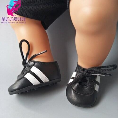 Mini Sport Doll Shoes for 18 inch doll also fit for new born Baby Doll black football Shoes for baby doll