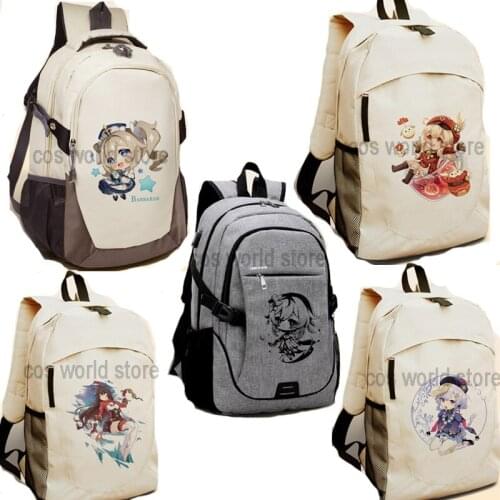 Genshin Impact Keqing Klee Lisa Cosplay Fashion Backpack Shoulder Bags 3D Print School Bags Student Backpack Gift For Friends