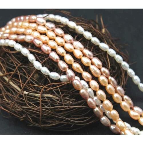 Natural freshwater pearl loose beads Handmade fashion rice grain pearl beads for DIY bracelet necklace jewelry accessories