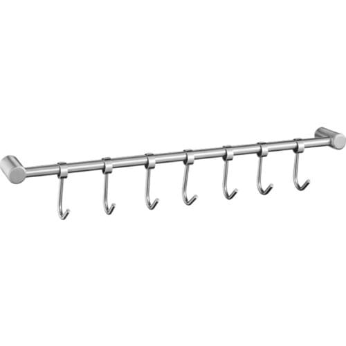 Stainless Steel Wall Mounted Pot Pan Hanging Rack Rail Kitchen Straight Bar Lid Utensil Cookware Organizer Bathroom Towel