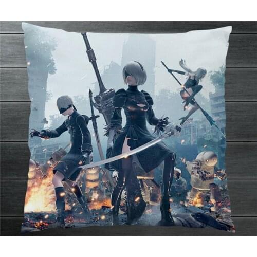 NieR Automata YoRHa 2B 9S Cartoon Two Side 40x40cm Pillowcase Pillow Case Cover Cushion Cosplay Manga Gift BED/SOFA/CAR Decor P6