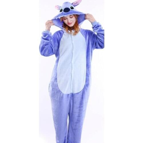 Autumn spring winter flannel pajama sets cartoon animals conjoined pajamas thickening coral velvet men women sleepwear nightgown