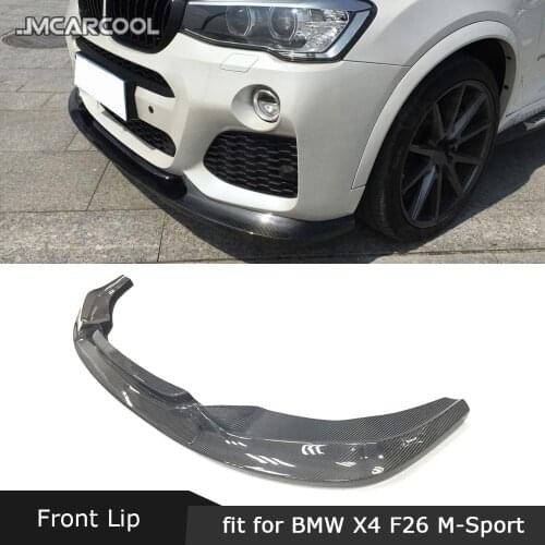 For BMW X4 F26 M-Sport M-TECH 2014-2017 Front Spoiler Carbon Fiber 3D Style Head Bumper Chin Aprons Guard