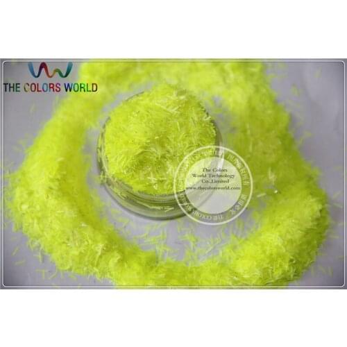 BN-0 Strip short bar shape solvent resistant Neon Light Yellow color Glitter for Nail Art and DIY supplies1pack=50g
