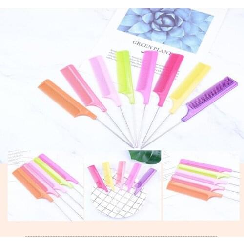 1PC Professional Salon Fine-tooth Hair Comb Metal Pin Tail Anti-static Hair Style Rat Tail Comb Hair Styling Beauty Tools