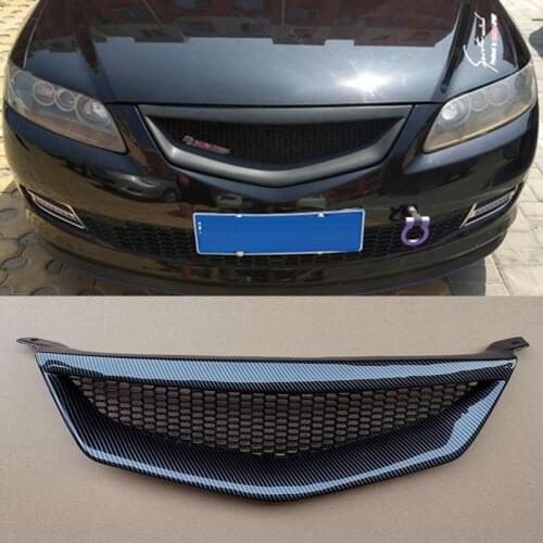 For Mazda 6 Front Bumper CAR Grille The Improved Front Grills Old Mazda6 ABS Bumper Mesh Mask Decorative Cover Refit 2006-2013