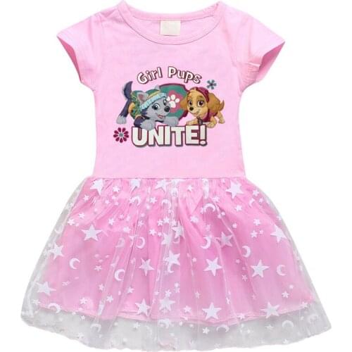 PAW PATROL Kids Princess Dresses for Girls Children Sequined Dress Girls Butterfly Dresses Toddlers Kids Cotton Casual Vestidos
