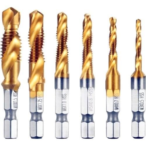 Hexagon Shank Screw Thread Metric Tap Drill Bits Screw Machine Compound Drill