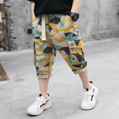 Summer Fashion Kids Boys Short Pants Clothes Child Boy Casual Shorts Teens Camouflage Elastic Waist Overalls Clothing