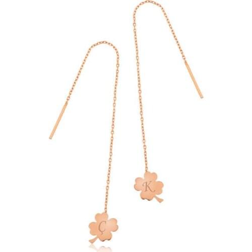 Tevuli 925 Sterling Silver Chain Clover Earrings