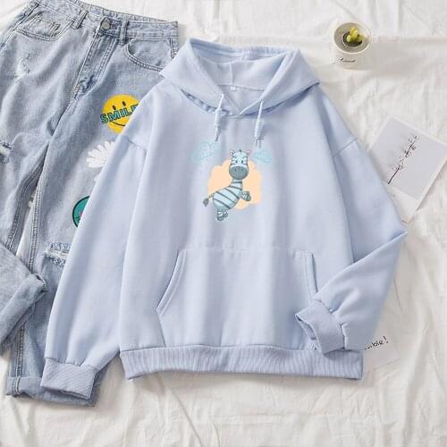 Women Cotton Hoodie Sweatshirts Winter Japanese Kawaii Fashion 2020 Oversize Ladies Print Pullovers Warm Pocket Hooded Jacket