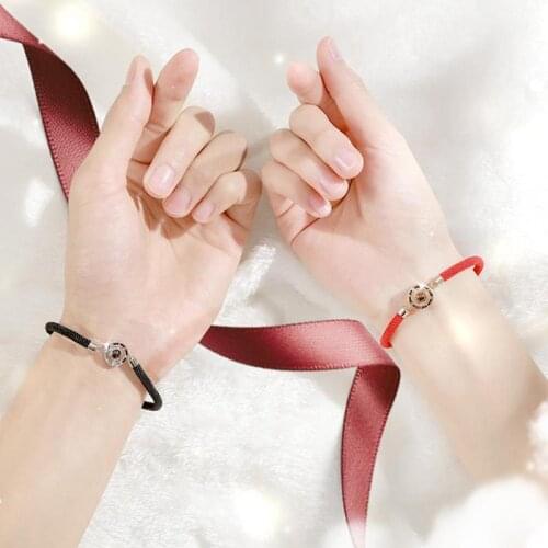 100 Language I Love You Rope Bracelet For Women Men Handmade Romantic Lucky Lover Gifts Projection Fashion Couple Red Brace Y4S5