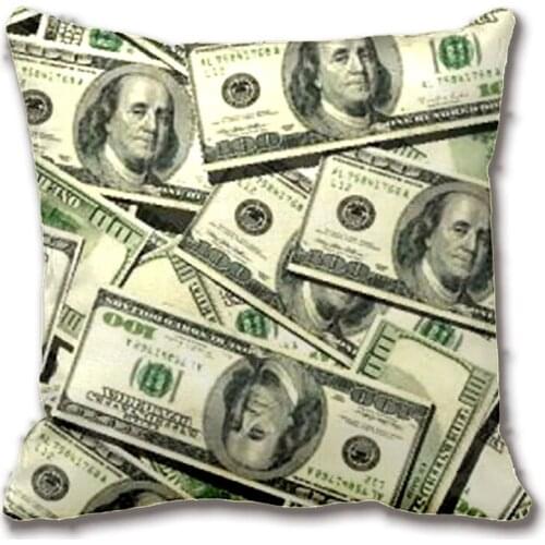 Money Background Pillow Decorative Cushion Cover Pillow Case Customize Gift High-Quility By Lvsure For Car Sofa Seat Pillowcase