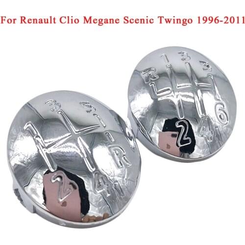 5/6 Speed Car Gear Shift Knob Badge Emblem Cap Cover For Renault Clio Megane Scenic Twingo 1999-2011 Auto Shift Lever Top Cover