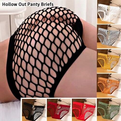 Womens Hollow Out Panty Briefs See Through Panties High Elastic Mesh Fishnet Hollow Out Panty Briefs Womens Sexy