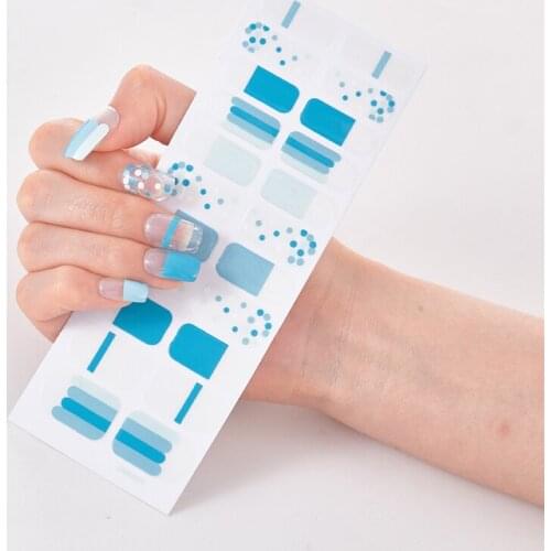 22 Tips/Sheet Solid And Patterned Nails Nail Wraps DIY Nail Decoration Nail Adhesive Nail Stickers Adhesive Nail Tape Nail Tips