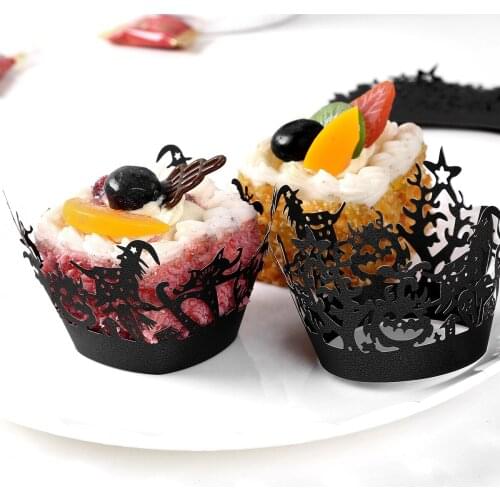 24 Cupcake Wrappers Decorative Paper Holders DIY Muffin Cake Liners Crafts Halloween Party Birthday Cakes Pastry Decorating Tool