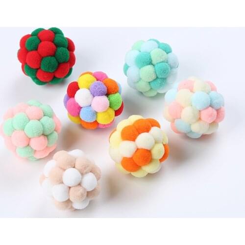 3Pcs Pet Cat Toy Colorful Bouncy Ball Funny Interactive Bell Toy for Cat Kitten Chew Toy Pet Toy Cat Supplies Product