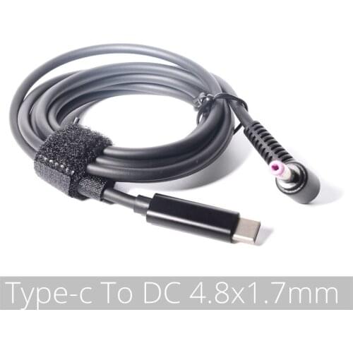 4.8x1.7mm) USB Type C PD Laptop Charging Cable Cord Dc Power Adapter Converter DC 4.8*1.7mm Male 90 Degrees Angled For YAGA3