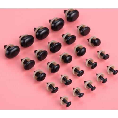 40pcs/20pc Plastic Safety Eyes Nose + Washers Oval Kid Puppet Doll Teddy Bear Plush Animal Black DIY Handmade Sewing Accessories