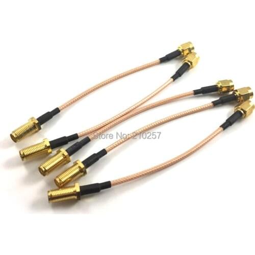 5pcs New RP-SMA Female with Nut Blukhead to RP SMA Male RF Pigtail Cable RG316 10cm 4inch High Quality
