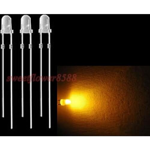 5000pcs 3mm Round Diffused Yellow LED 4K MCD Bulb Lamp Light LED Free Shipping