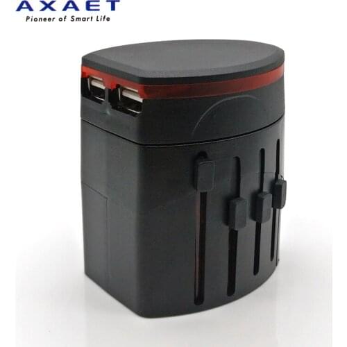 AXAET Travel Adapter International Universal Power multi plug 2 USB Part Adaptor Worldwide Electrical Socket US UK EU AU Travel