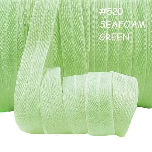 Free shipping soft foe, solid color nylon fold over elastic ribbon for hairbands