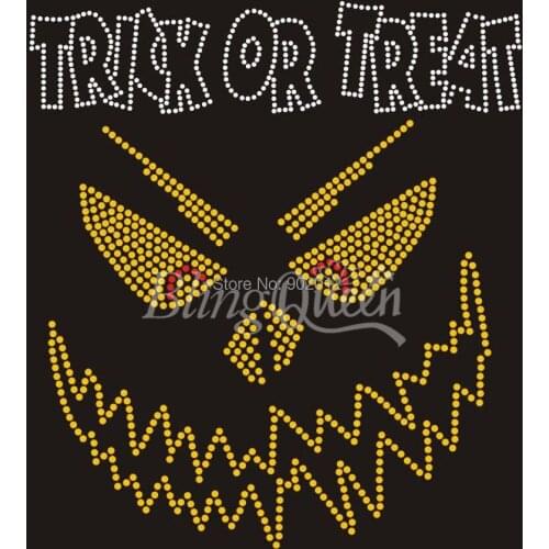 BlingQueen Wholesale 25PCS/LOT Hot Fix Rhinestone Appliques Halloween Design Free Shipping