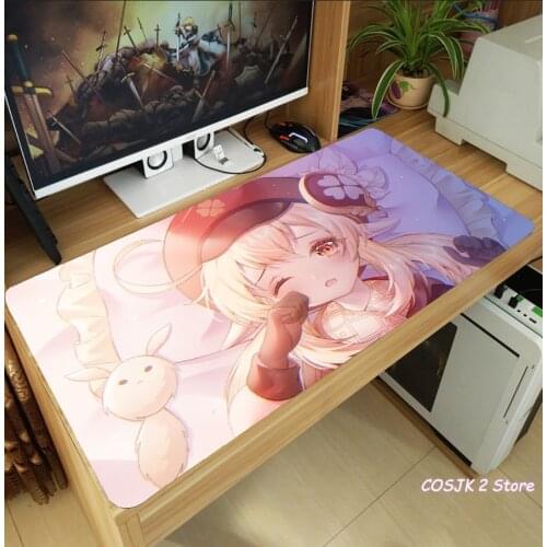 Anime Game Genshin Impact Klee Large Mouse Pad Gaming Computer PC Desk Keyboard Mat Anti-Slip Playmat Mousepad Cosplay Gift