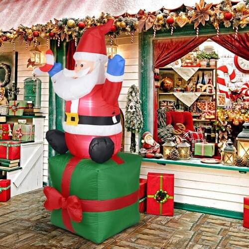 Large Inflatable Santa Claus Outdoor Garden Christmas LED Night Light Claus 4FT 120cm Light Effects For Christmas Decor Toys