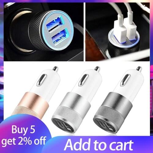 Dual USB Car Charger Adapter 3.1A Auto Vehicle Car Charger Aluminium Alloy For Smart Phone/Tablet IPhone11 X Plus TSLM1