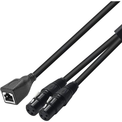 Dual XLR male to RJ45 female audio cable,Network Interface female to XLR female Audio signal transmission