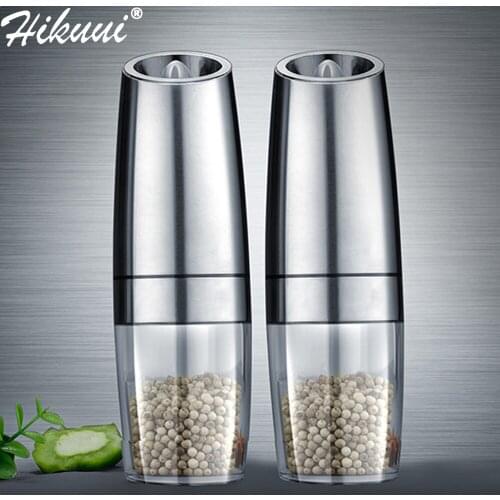 Electric Automatic Mill Pepper and Salt Grinder LED Light Peper Spice Grain Mills Porcelain Grinding Core Mill Kitchen Tools