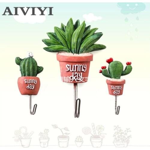 Artificial plants Resin cactus wall decoration hanging hook home ornament Succulents tree branch