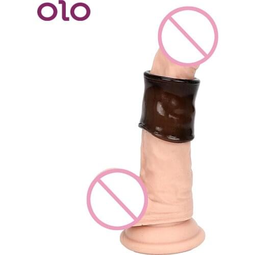 OLO Chastity Cage Sex Toys for Men Male Cock Ring Delay Ejaculation Penis Sleeve Penis Ring Silicone Enlargement