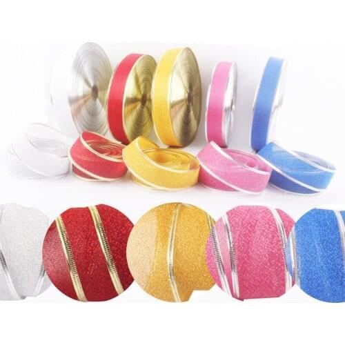 2 Yard Handmade Silver Metallic Glitter Ribbons For DIY Crafts Sewing Fabric Christmas Party Wedding Supplies Gift Wrap 50mm