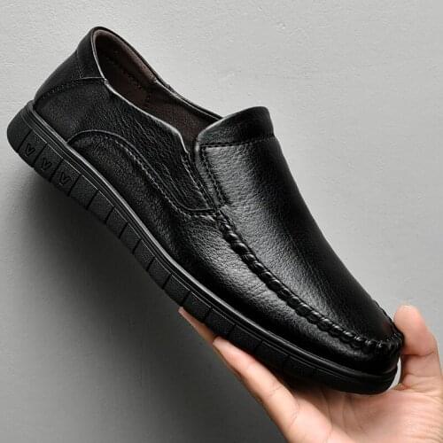Genuine Leather Loafers Men Classic Business Loafers Shoes Handmade Footwear Slip On Driving Shoes Office Flats Men