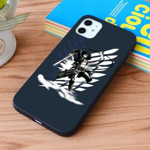 For iPhone Shingeki no Kyojin - Mikasa Ackerman Soft TPU border Apple iPhone Case