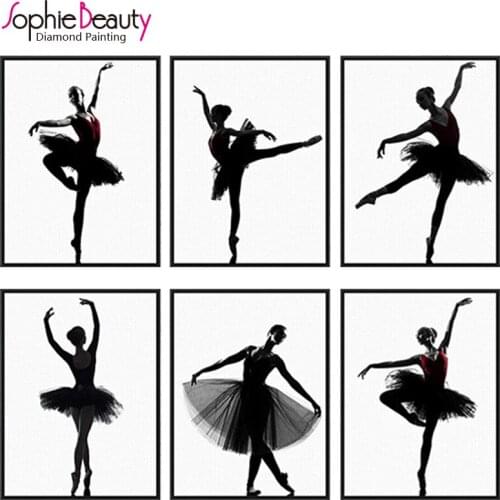 Sophie Beauty new diy diamond painting cross stitch handcraft embroidery set black swan ballet dance arts needlework mosaic kit
