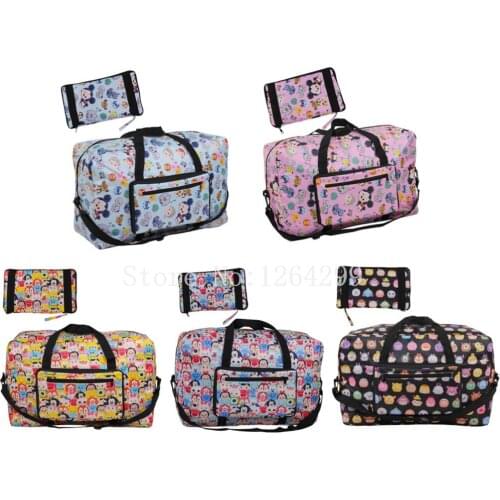 New Fashion Cartoon Girls Woman Big Waterproof Nylon Fold Travel Bags Kids Messenger Bag For Children