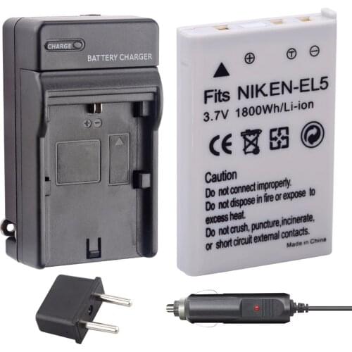 Wholesale 1pcs 1800mAh camera battery EN-EL5 EN EL5 ENEL5 + Charger For NIKON Coolpix 3700 4200 5200 5900 For Nikon accessories