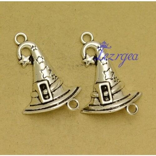 20pcs/lot--34x25mm, Witches Hat charms, Antique silver plated Witches Hat pendant/charms,DIY supplies, jewelry making